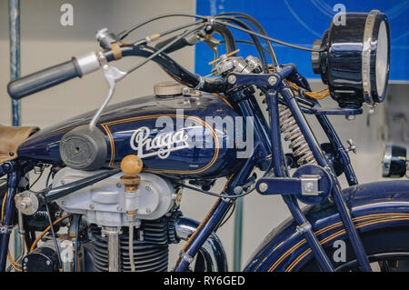 Prague, Czech Republic Technical Museum, retro motorcycle. 2017-09-12. Stock Photo