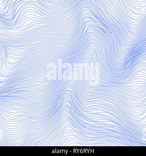 Blue Wave Stripe Background. Line Textured Pattern Stock Vector