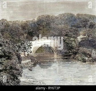 Aberdeen 1885 U.K. Brig O' Balgownie Across the Don Stock Photo