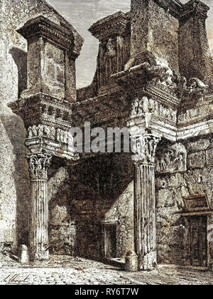 Rome Italy 1875 Forum Transitorium or Forum of Nerva Stock Photo