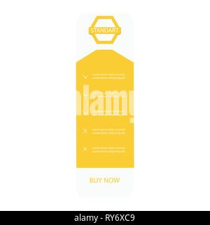 Design template for pricing table for website with subscription plans for businesses - standart Stock Vector