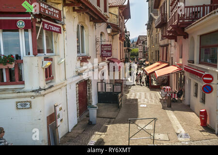 Rue de la Republique Street. Saint Jean de Luz. Donibane Lohizune. Atlantic Pyrenees . Aquitania. Labort (Lapurdi).  Basque Country . France Stock Photo