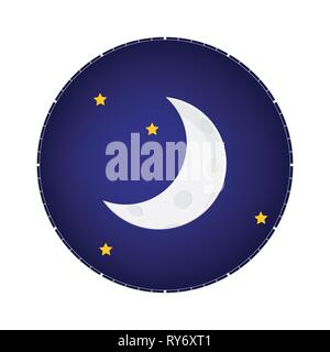 Mystical Night sky with half moon and stars. Moonlight night Stock Vector