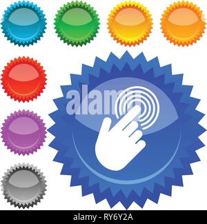 Tapping touchscreen on interface, mobile phone, icon Stock Vector