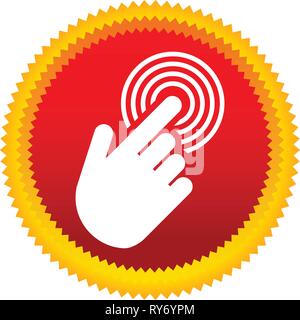 Tapping touchscreen on interface, mobile phone, icon Stock Vector