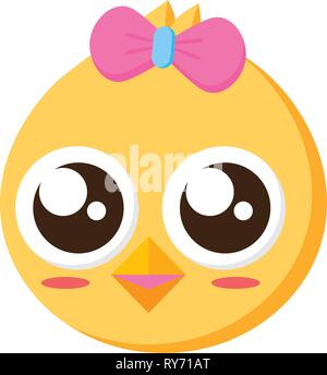 cute chick female cartoon Stock Vector