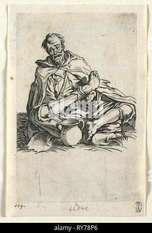 The Beggars: Malingerer, c. 1623. Jacques Callot (French, 1592-1635). Etching Stock Photo