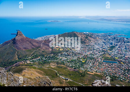 The view from Table Mountain, Cape Town, South Africa Stock Photo