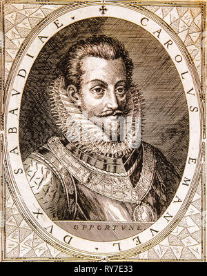 Carlo Emanuele I of Savoy, called the Great and nicknamed by the subjects Testa di Fuoco for the manifest military attitudes and for some authors the Gobbo Stock Photo