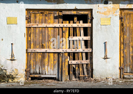 Old garage doors, Germany, Europe Stock Photo