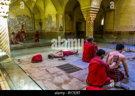 Shiraz Vakil Bath House with Puppets Dressed in Traditional Medieval Persian Costumes Stock Photo