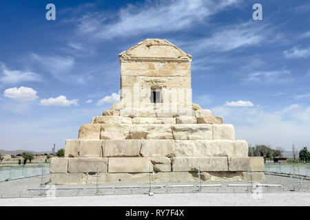 Pasargad Historical Site Tomb of Cyrus the Great Frontal View Point Stock Photo