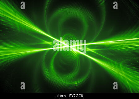 Green glowing new technology in space, computer generated abstract background, 3D rendering Stock Photo