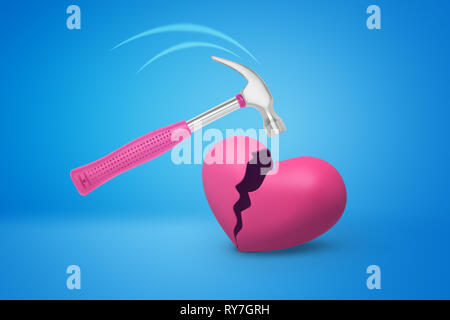 3D rendering of hammer hand tool on white background. 3D rendering