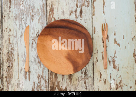 Rustic table setting on a wooden table Stock Photo