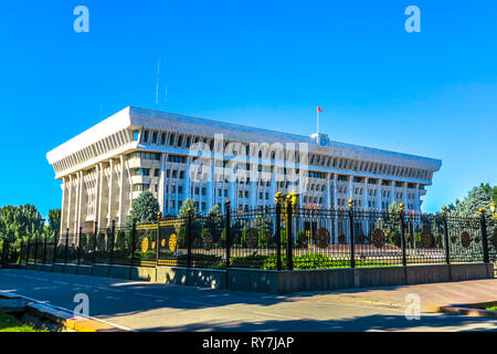 Bishkek Jogorku Kenesh Parliament of the Kyrgyz Republic Side View Point Stock Photo