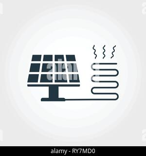 Solar Heating creative icon. Monochrome style design from urbanism icons collection. Solar Heating icon for web design, apps, software, print usage Stock Vector