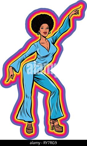 Disco woman dancing, eighties style 80s. Afro hairstyle Stock Vector Image  & Art - Alamy
