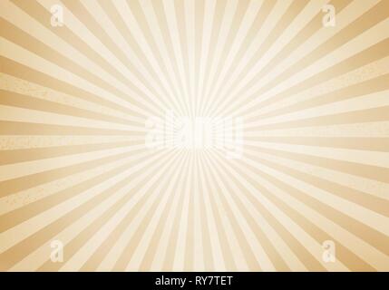 Retro style sunburst and rays comic cartoon background. Abstract vintage grunge with sunlight. Vector illustration Stock Vector
