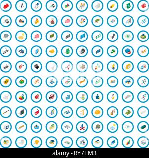 100 feedback icons set, isometric 3d style Stock Vector