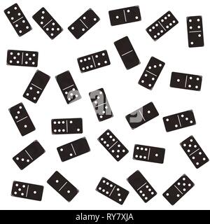 Domino flat, rectangular block. Black brick Vector illustration. Stock Vector