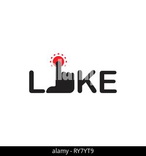 text like finger click symbol vector Stock Vector