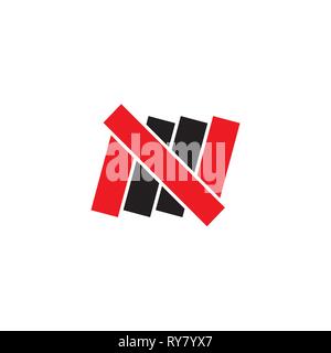 letter n stripes line geometric logo vector Stock Vector