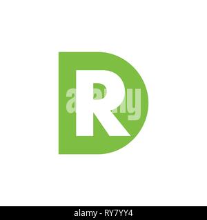 letters dr simple negative space logo Stock Vector