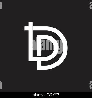 letters pd linked overlapping logo vector Stock Vector