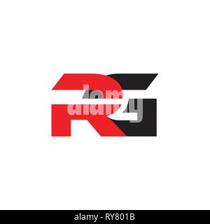 letters rg simple linked geometric colorful logo Stock Vector
