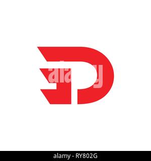 letter pd simple geometric motion logo Stock Vector