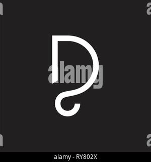 letter d simple curves geometric line logo Stock Vector