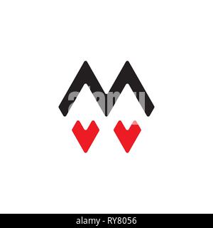 letter m rocket spaceship abstract logo Stock Vector