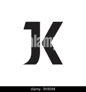 letters jk simple linked logo vector Stock Vector