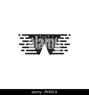 letter w fast motion design logo vector Stock Vector