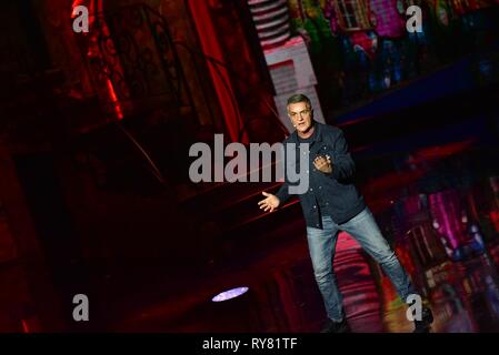Napoli, Italy. 11th Mar, 2019. Simone Schettino during the second episode of the show 'Made in the Sud' on Rai 2 live from the Auditorium Rai of Napoli. Credit: Paola Visone/Pacific Press/Alamy Live News Stock Photo