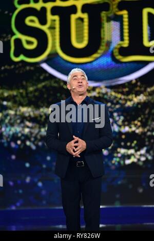 Napoli, Italy. 11th Mar, 2019. Biagio Izzo during the second episode of the show 'Made in the Sud' on Rai 2 live from the Auditorium Rai of Napoli. Credit: Paola Visone/Pacific Press/Alamy Live News Stock Photo