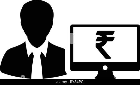 Download Banking Icon Vector Male User Person Profile Avatar With Dollar Sign Currency Money Symbol For ...