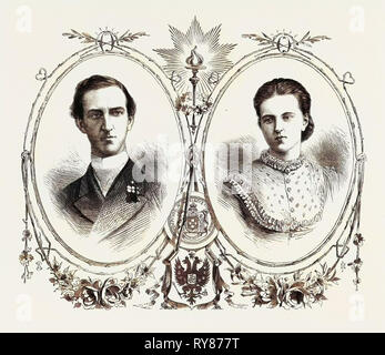 George I. King of Greece and His Queen the Grand Duchess Olga Constantinovna of Russia 1867 Stock Photo