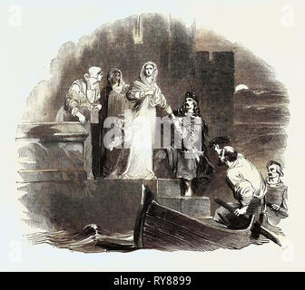 The escape of Mary, Queen of Scots. From Loch Leven Castle Stock Photo ...