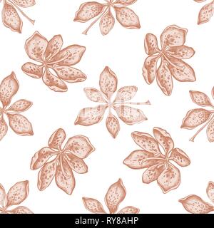 Seamless pattern with hand drawn pastel blackberry lily Stock Vector