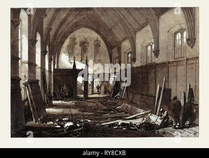 Demolition of the Old Dining Hall of the Inner Temple 1869 Stock Photo