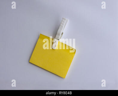 Clipped yellow note Stock Photo