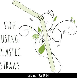 Zero Waste Concept. Hand drawn elements of zero waste life. Zero waste concept card. Good for posters, banners, web design, cards. Stop using plastic  Stock Vector
