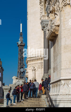 Our Lady of Fourviere Basilica in Lyon Stock Photo