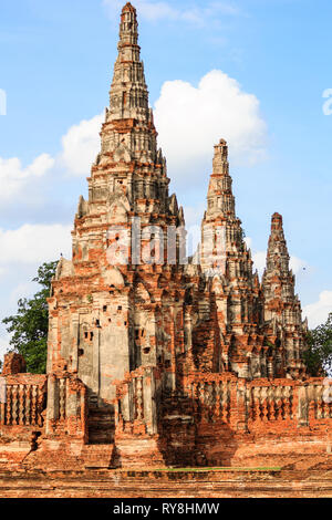 Three pagodas of Phra Nakhon Si temple in Ayutthaya Stock Photo