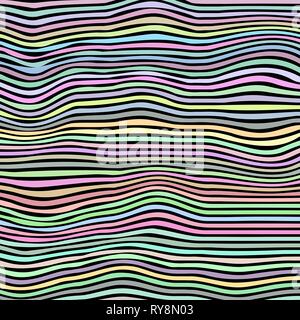 Colorful Striped Pattern. Wavy Colored Ribbons. Curvy Lines Texture. Stock Vector
