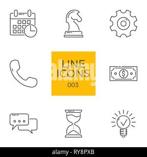 Business Related Vector Line Icons Set Stock Vector