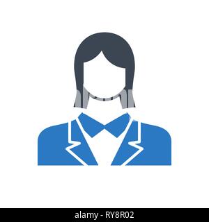 Employee Woman Flat Vector Icon Stock Vector