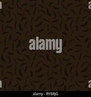 Man mustache photobooth art seamless dark brown wallpaper pattern. Vector Illustration Stock Vector
